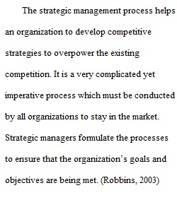 Week 4 Assignment Strategic Management Process